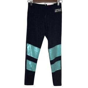 NWT Mackenzie Ziegler for Justice Active High Waist Leggings | Gray Teal Size 16